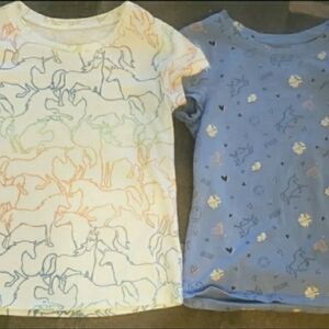 Justice Kids Short Sleeve Tees - Unicorn and Floral Designs